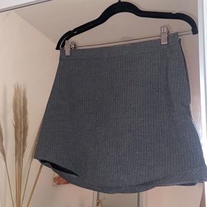 Gray pinstripe mini skirt